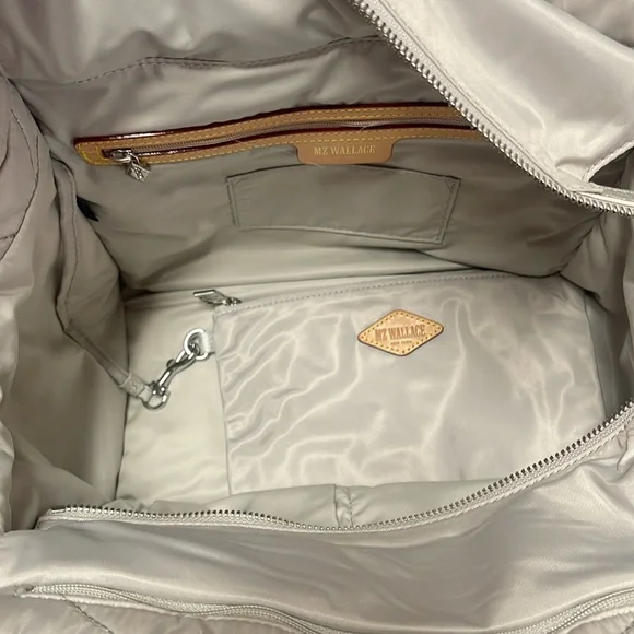 MZ Wallace Small Quilted Madison Shopper in Frost - Picture 13 of 15